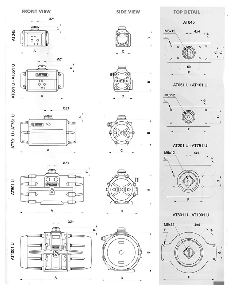 AIRTORQUE气动执行器参数